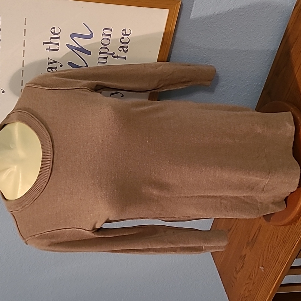 New York & Company acrylic sweater taupe crew neck Size L Excellent